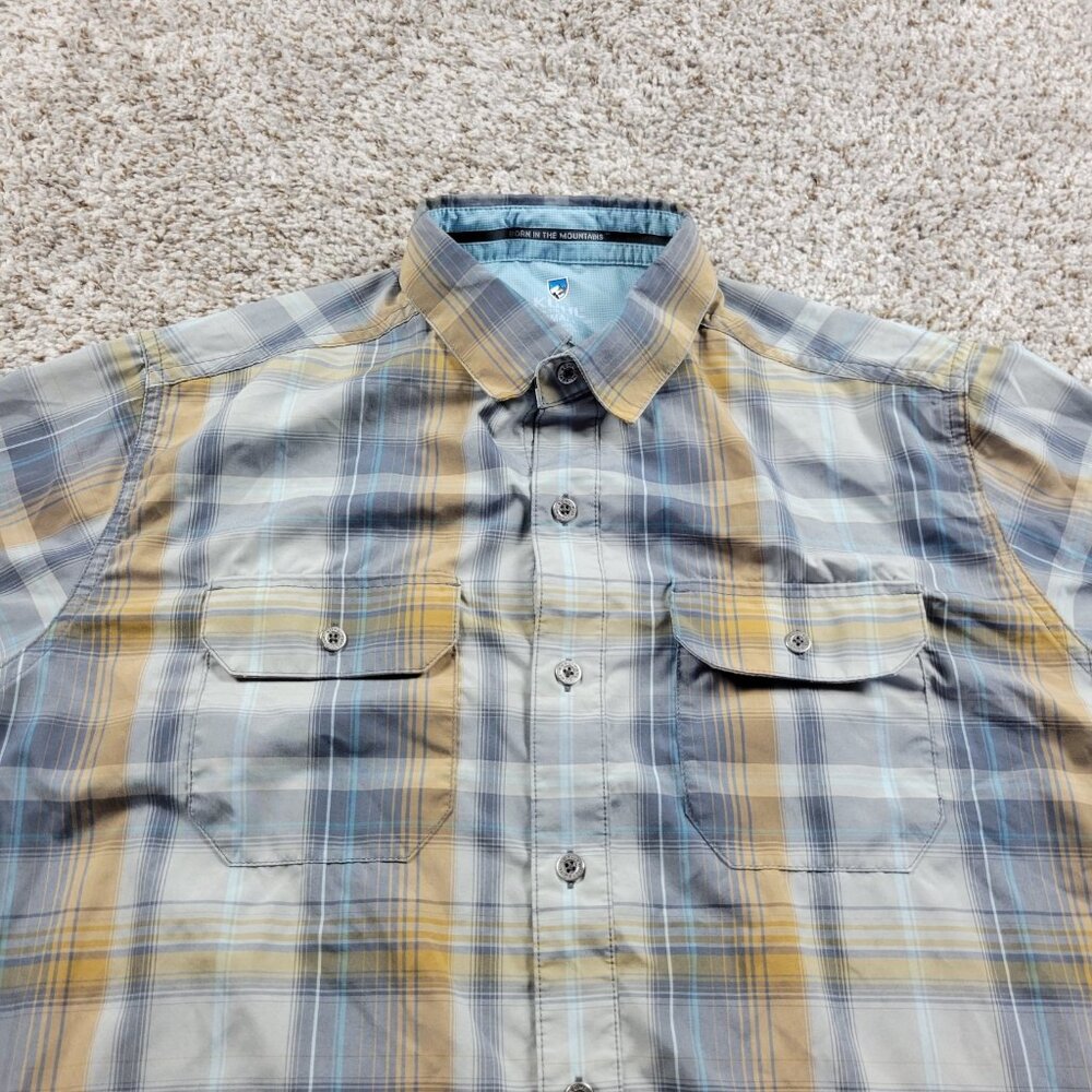 Kuhl Shirt Men’s Small Plaid Short Sleeve Hiking Button Up - Picture 3 of 8